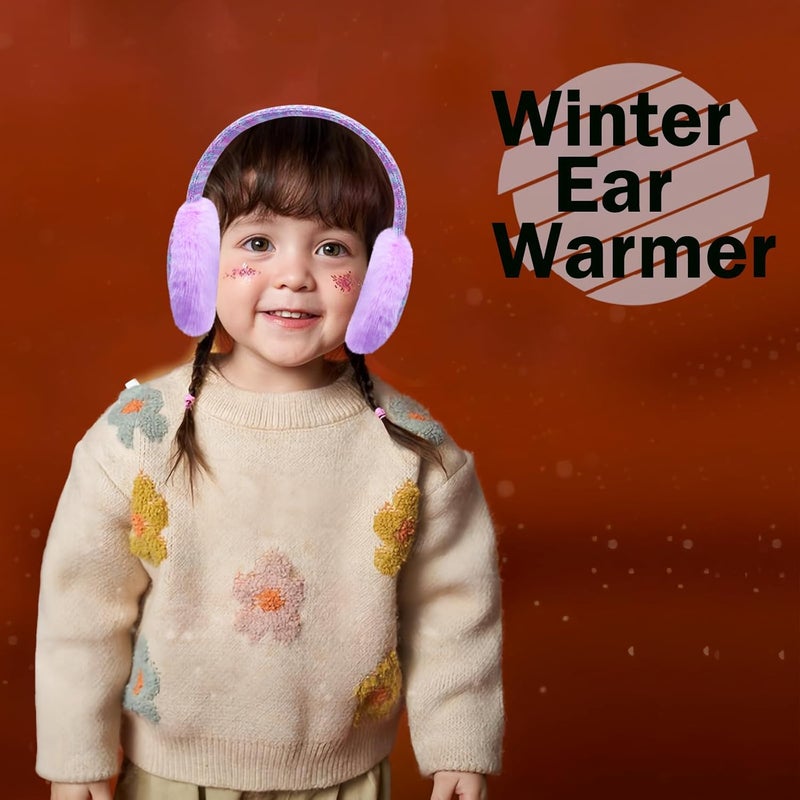 EDCYF Kids Knit EarMuffs Plush Warm Ear Muffs Winter Cold Weather Ear Warmer for Boys Girls - Image 2